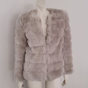 Faux Fur Jacket Tan x-Small